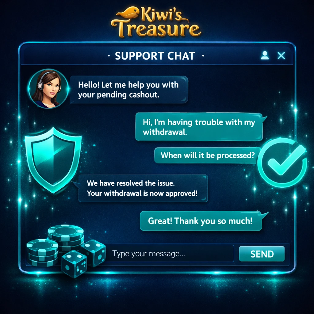Solutions for common Kiwi's Treasure withdrawal problems and support in New Zealand