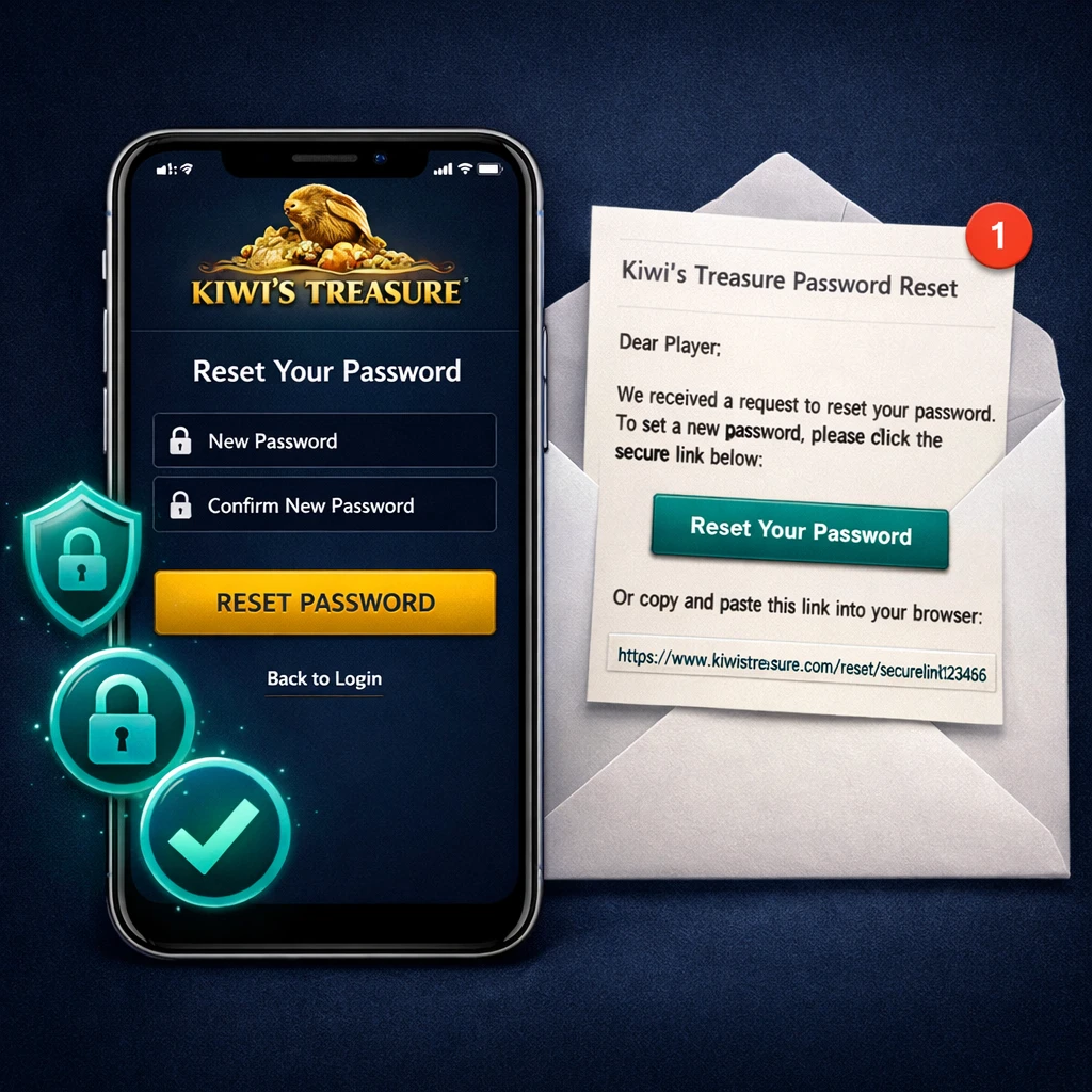 Kiwi's Treasure account registration and secure password recovery tool